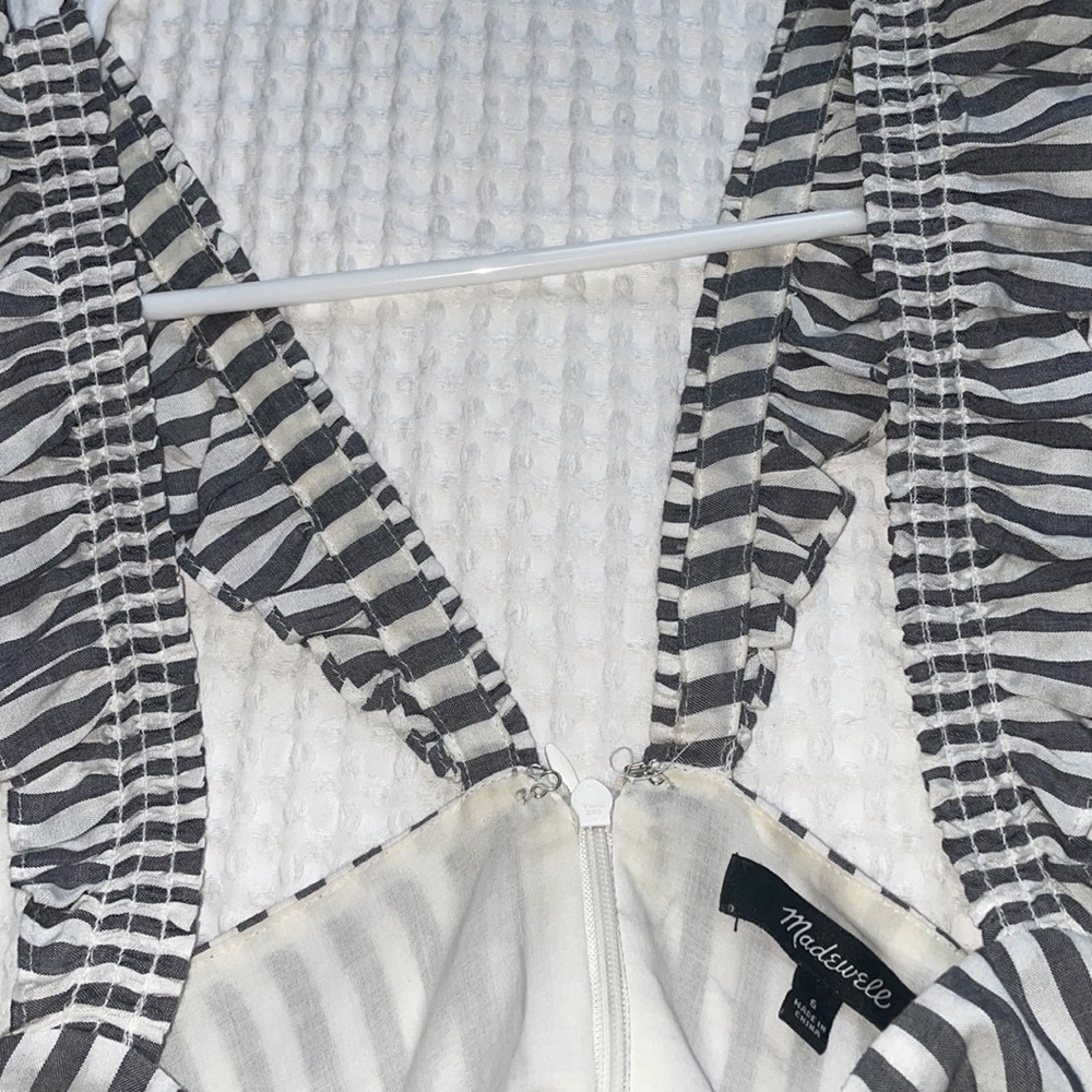 Madewell Striped Ruffle-Strap Empire Dress - Picture 8 of 9